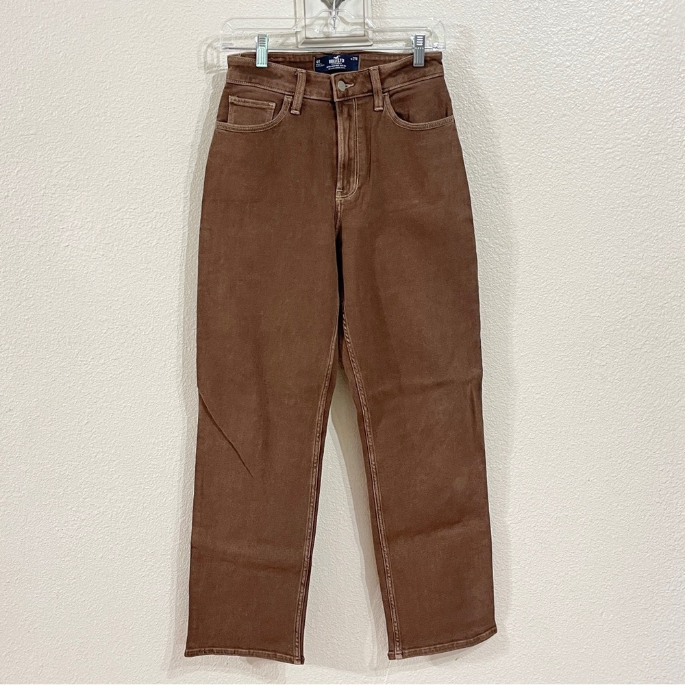 Hollister Ultra High Dad Jean - Washed Brown - Size 27R